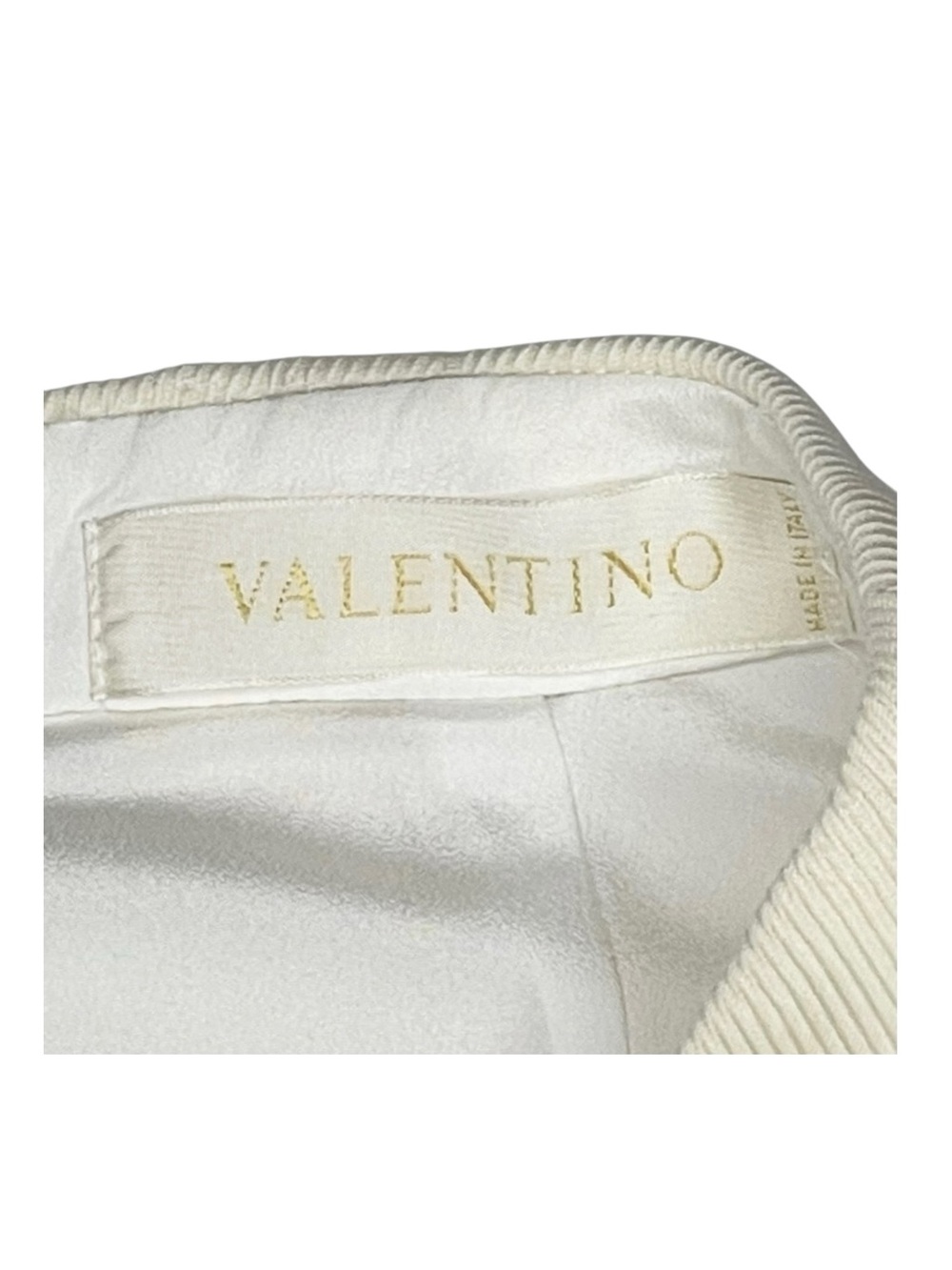Valentino 𑁍 Rose Lace Wool Pencil Back Slit Knee Length Skirt 𑁍 Winter White 4 - Picture 13 of 16
